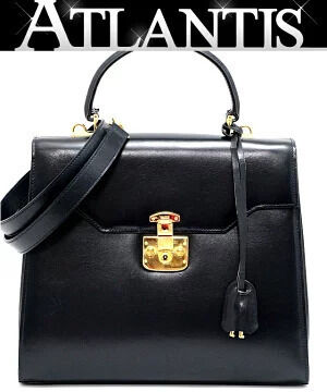 Gucci Lady Lock Bag Leather Navy Blue